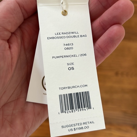 NWT Tory Burch Lee Radziwill Embossed Double Bag - Picture 5 of 5